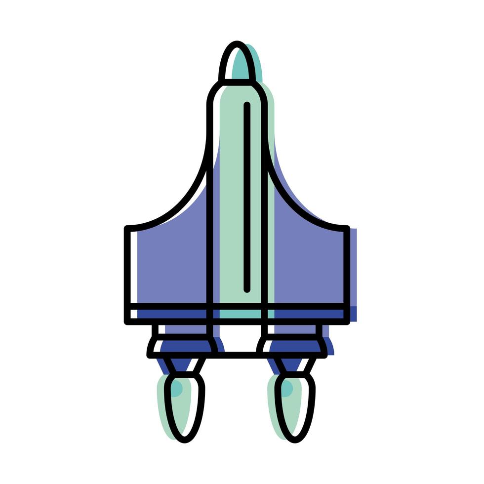 Weltraumrakete Symbol isoliertes Vektordesign vektor