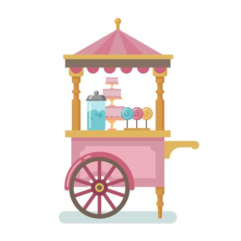 Candy cart platt illustration vektor