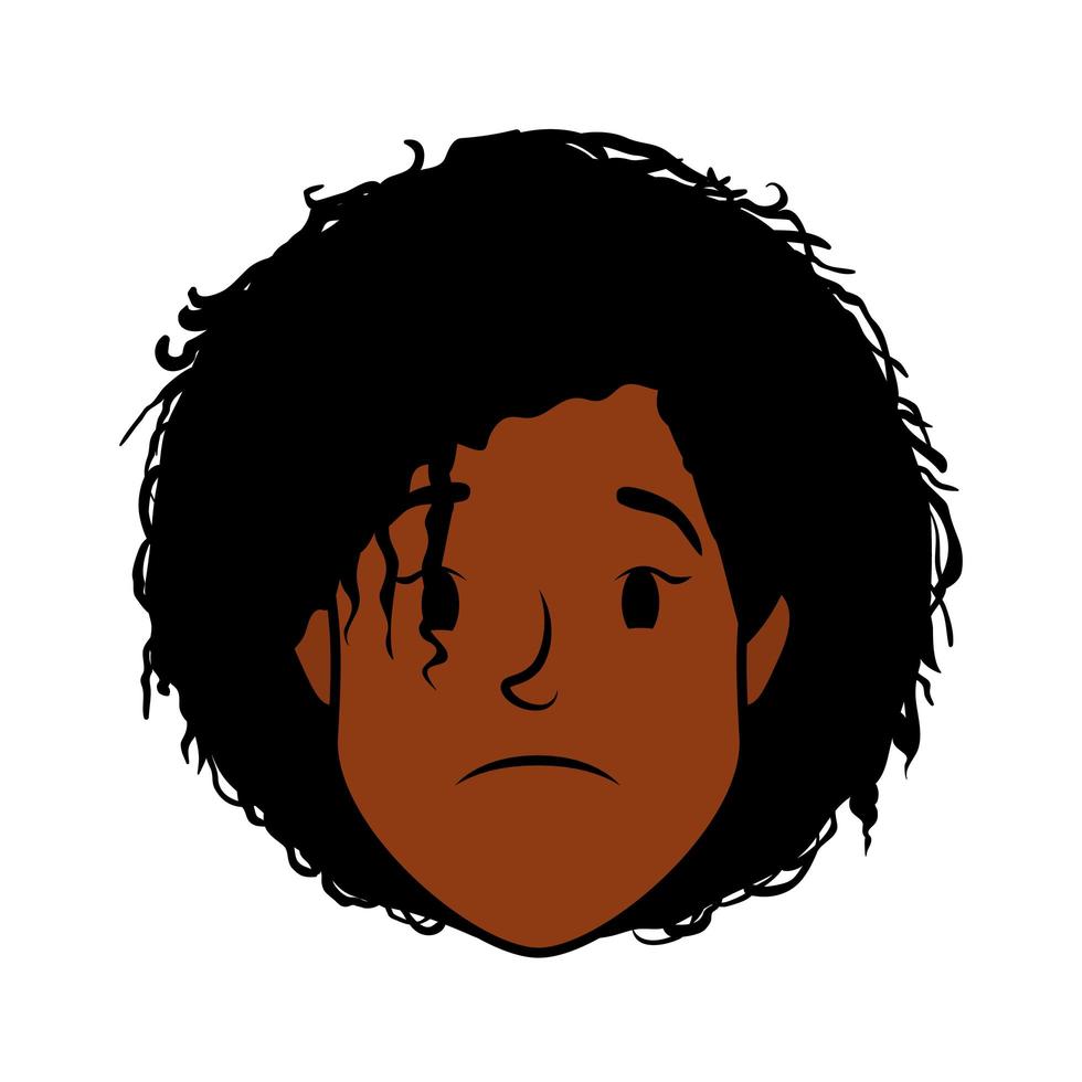 Afro junge Frau Kopf Avatar Charakter vektor