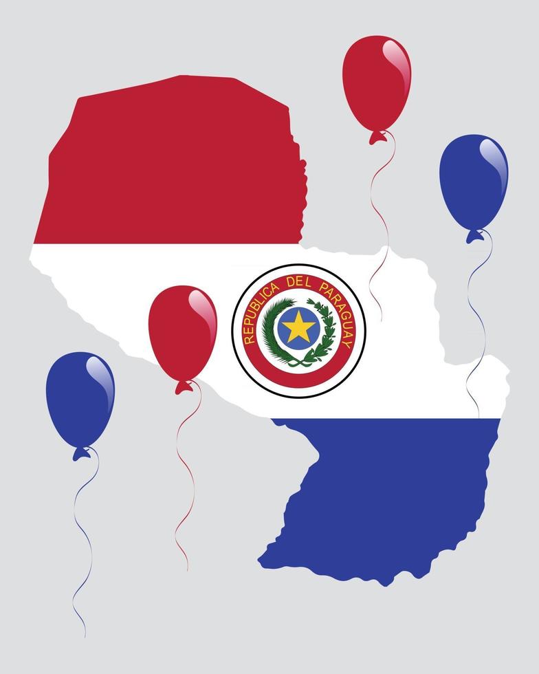 paraguays nationskarta och flagga vektor