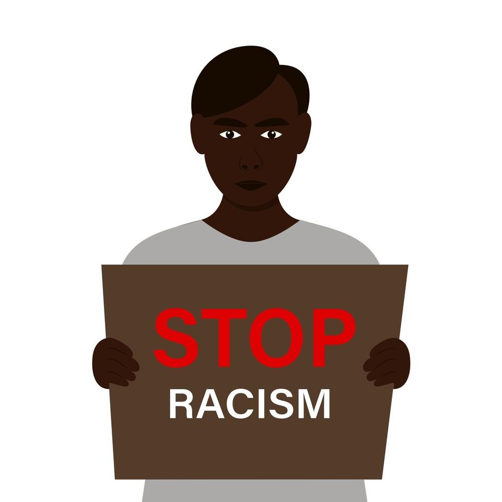 Sagen Sie Nein zu Rassismus-Zitat-Vektor-Design. Hautfarbenunterschied handgeschriebener Schriftzug, verschiedene Hauttöne von hell bis dunkel und erhobenem Arm, Faustgeste bekämpfen. vektor