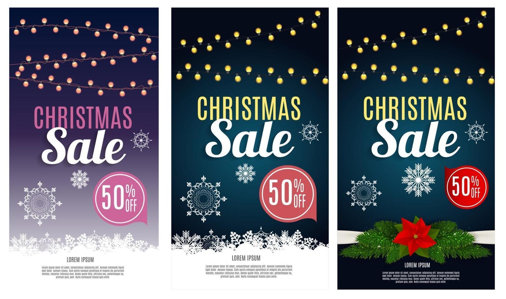 Weihnachtsverkauf, Rabattgutschein-Banner-Hintergrund. Visitenkarte. vektor