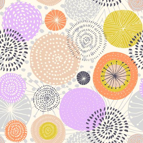 Vektor sömlösa mönster med bläck cirkel texturer