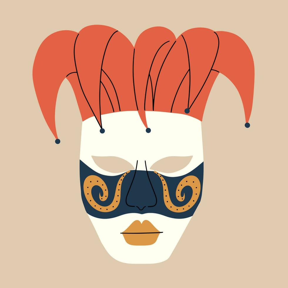 italiensk karneval mask. vektor illustration i hand dragen stil.