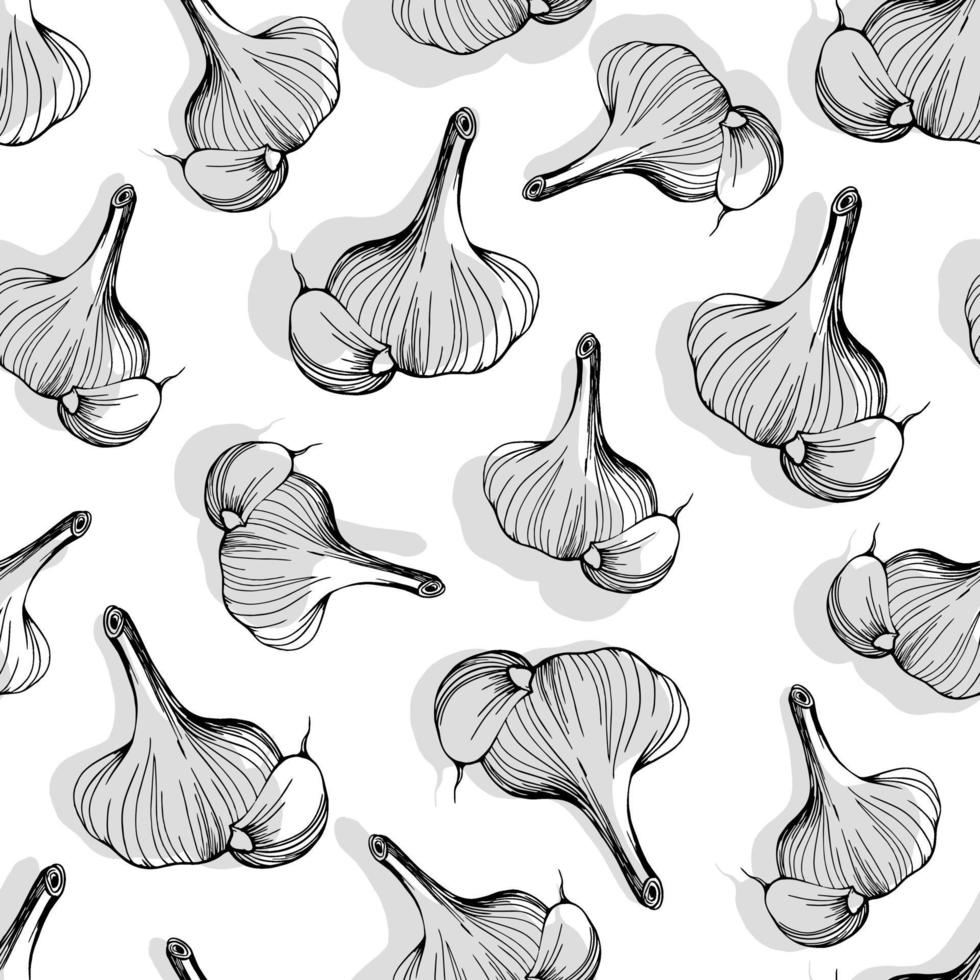 Knoblauch nahtlose Muster. Vektor-Illustration vektor