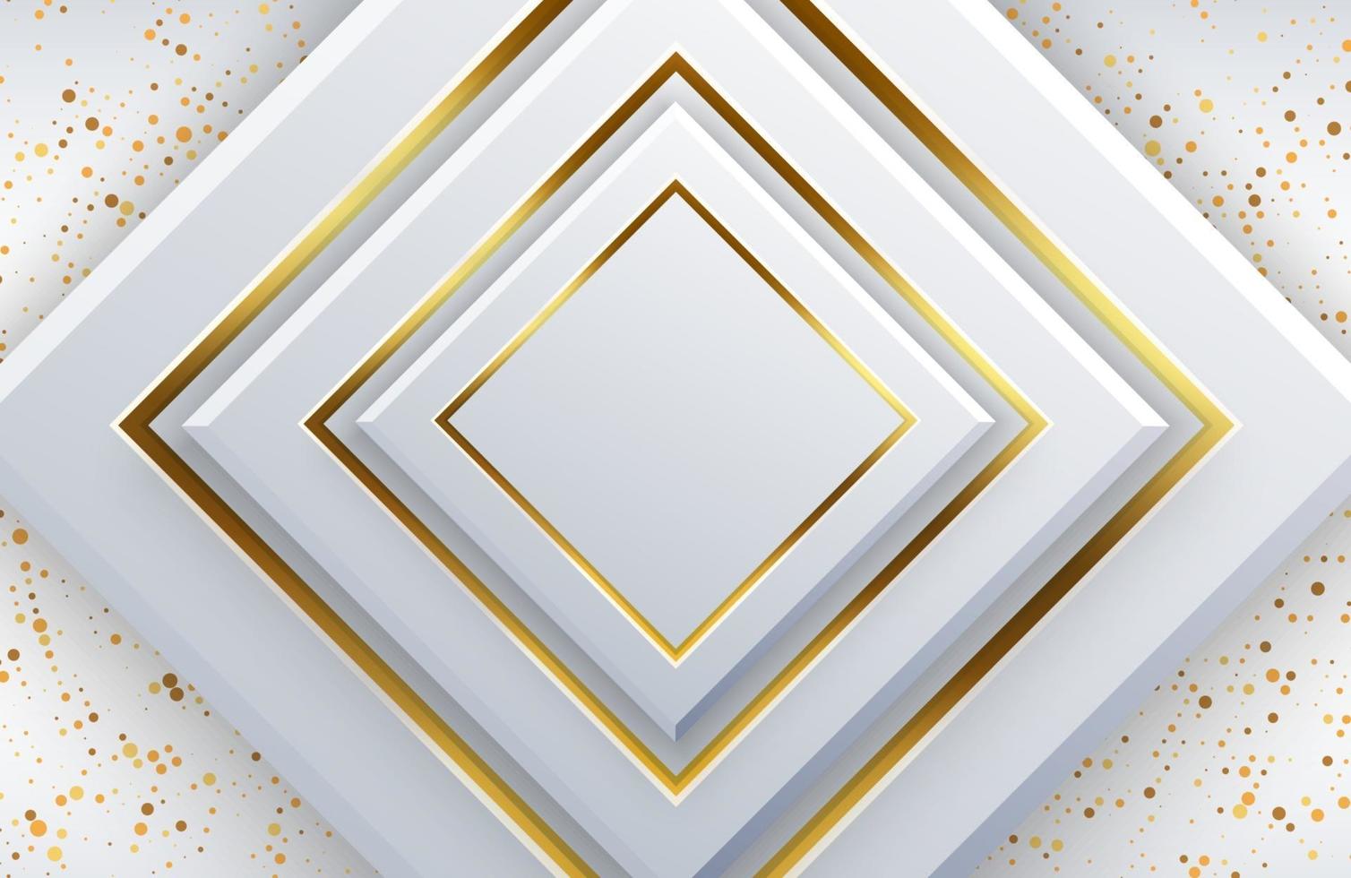 modern vit bakgrund med glänsande guld geometriska element abstrakt ljus ren silver bakgrund elegant geometrisk design med gyllene linje vektor