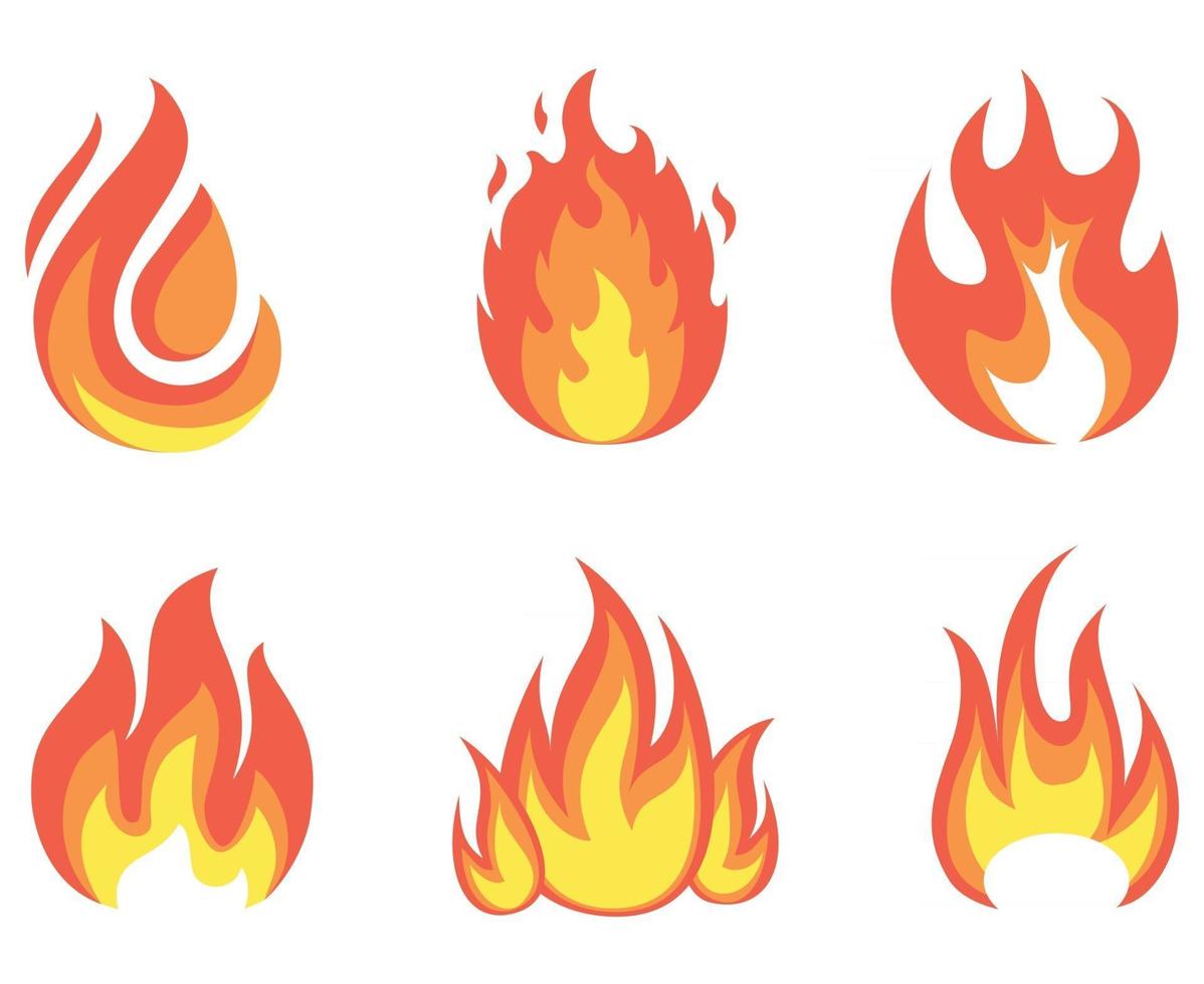 Feuerfackel Vektor-Illustration Flamme abstraktes Design mit Hintergrund weiß vektor