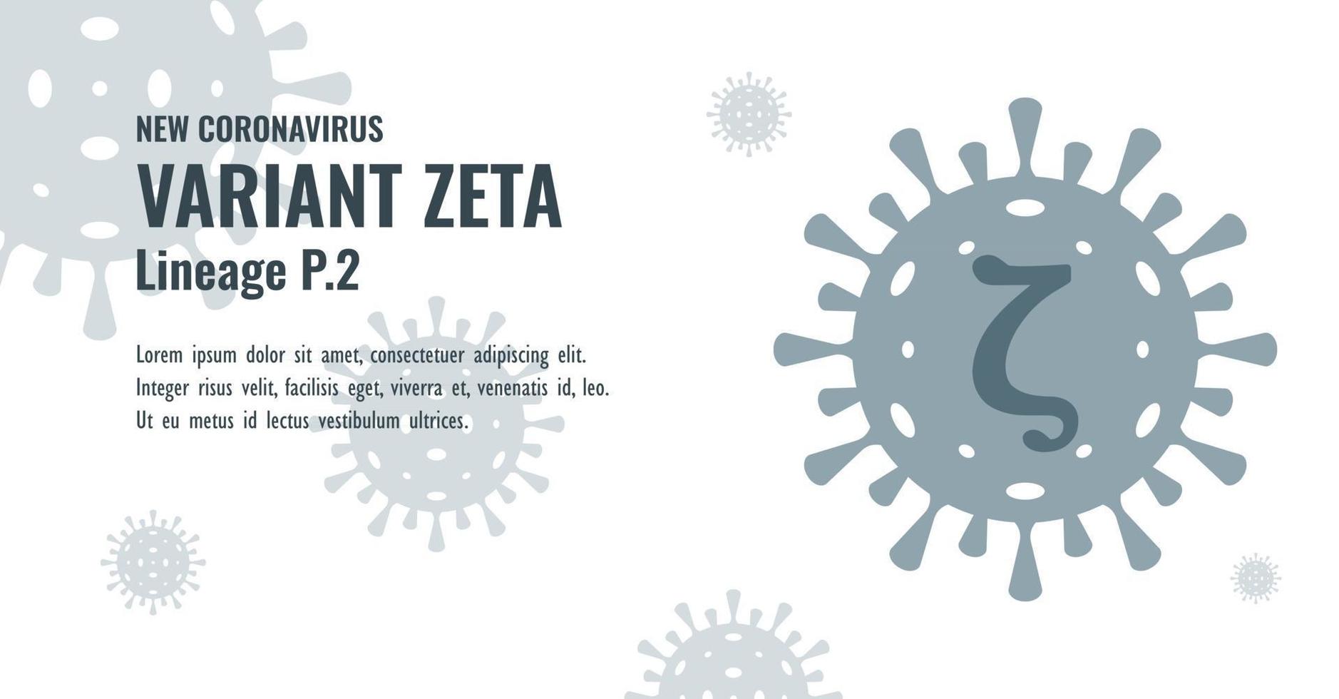 nytt coronavirus eller sars-cov-2 variant zeta p.2 illustration vektor