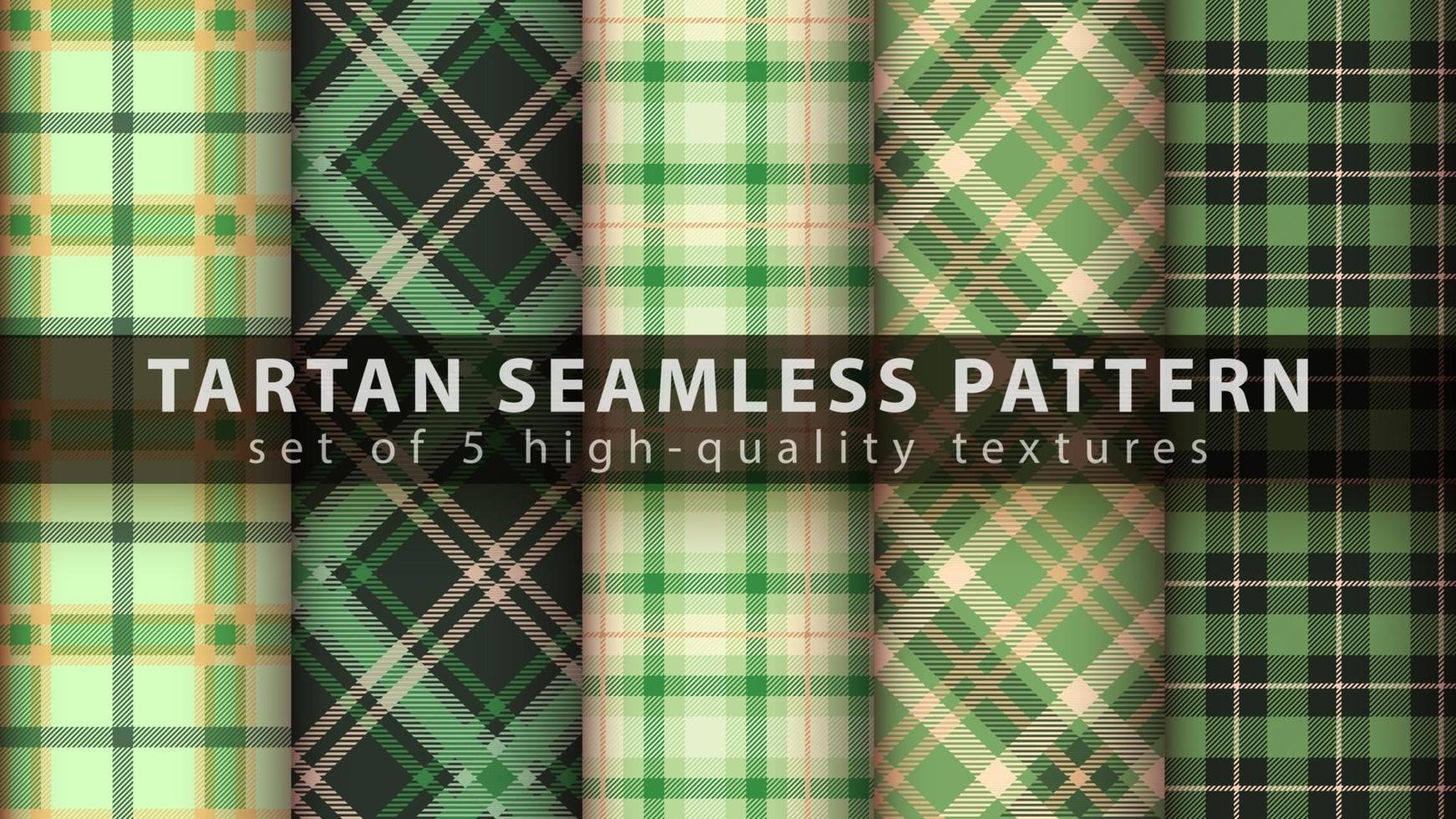 stellen Sie Tartan Textil nahtlose Muster ein. Hand zeichnen vektor