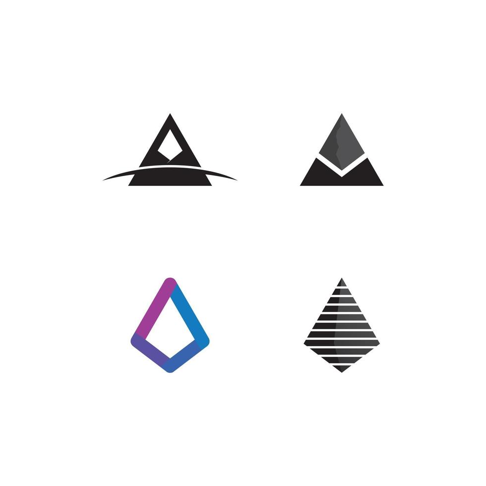 triangel pyramid logotypdesign och vektorsymbol egyptiska och logotypaffärer vektor