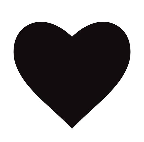Flache schwarze Herz-Ikone lokalisiert auf weißem Hintergrund. Vektor-Illustration vektor