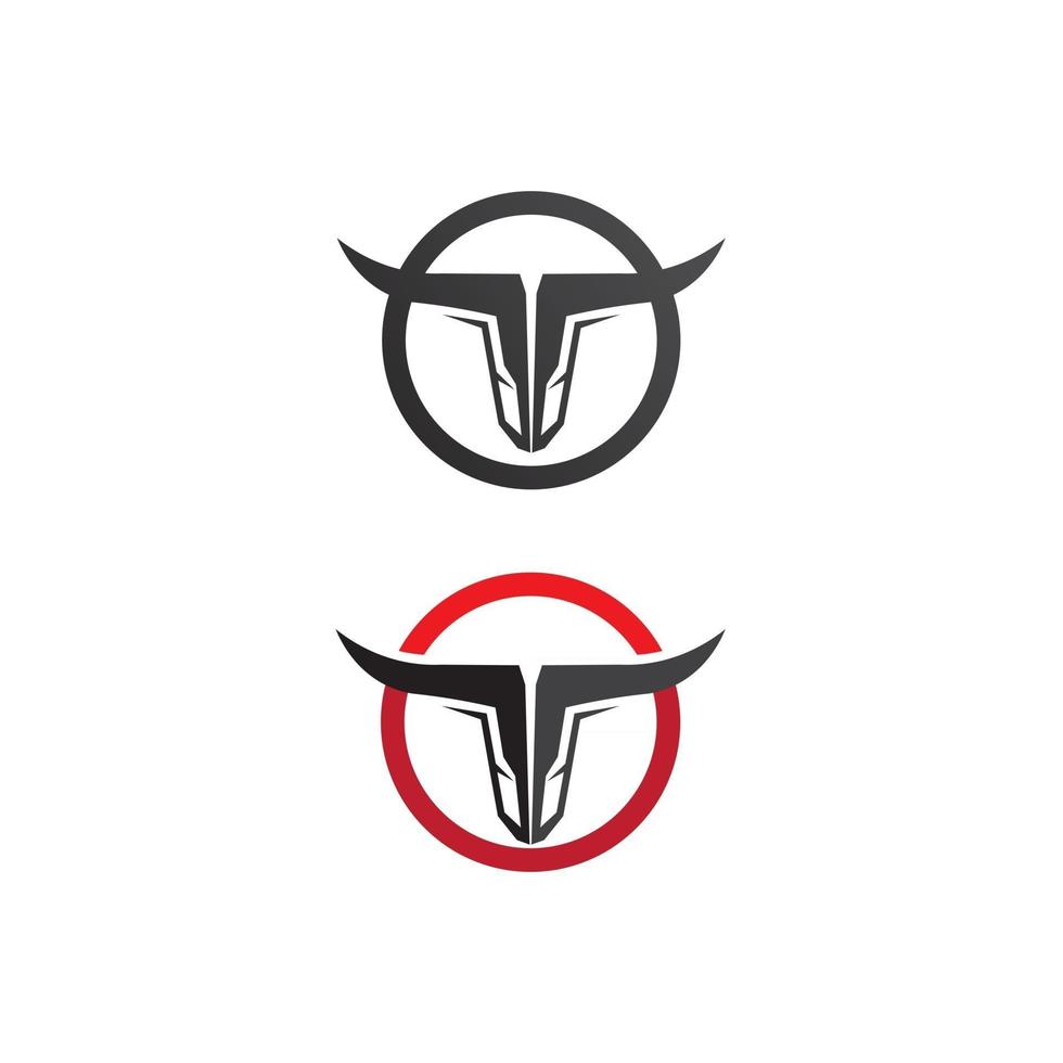 bull horn och buffalo logotyp och symboler mall ikoner app vektor