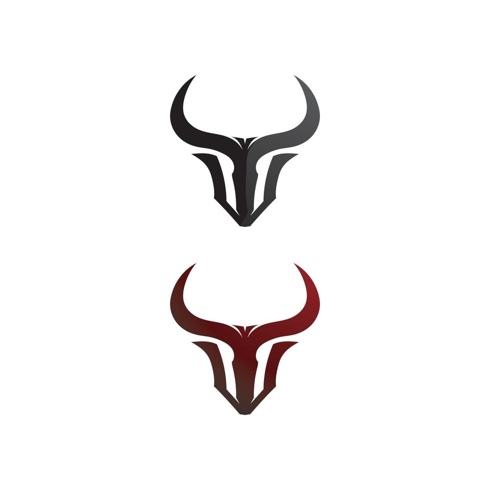 bull horn och buffalo logotyp och symboler mall ikoner app vektor