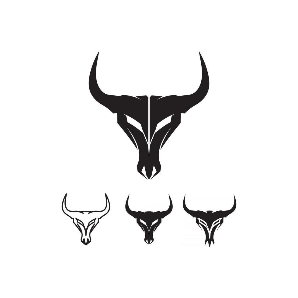 tjur och ko djur, logotyp och vektor horn och buffel logotyp och symboler mall ikoner app