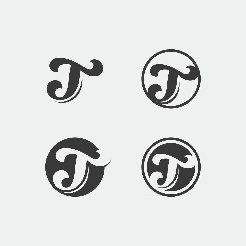 t brev, t logo vektor teckensnitt alfabetet design och ikon t