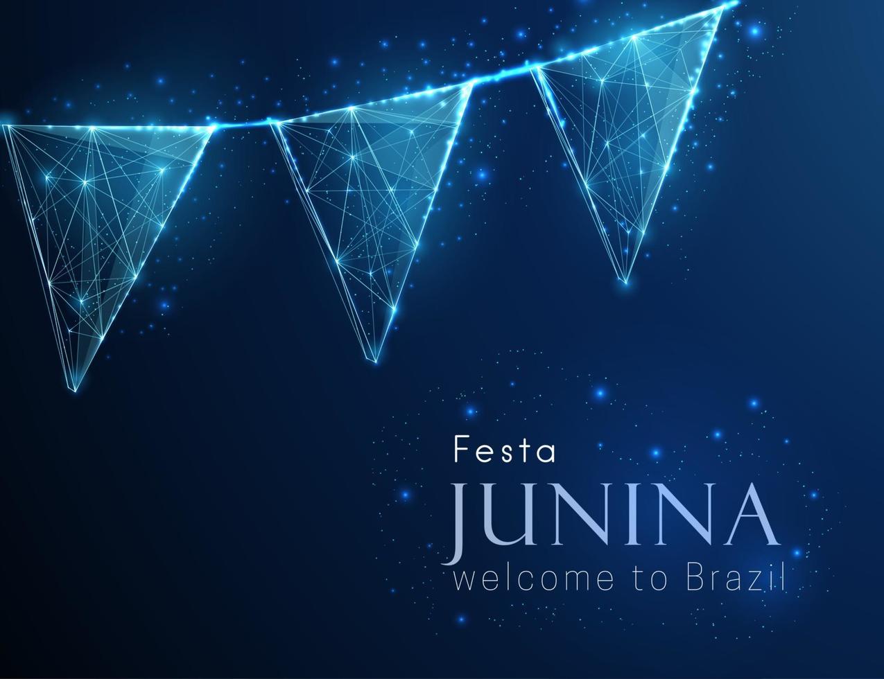 låg poly abstarct festa junina flagga krans vektor