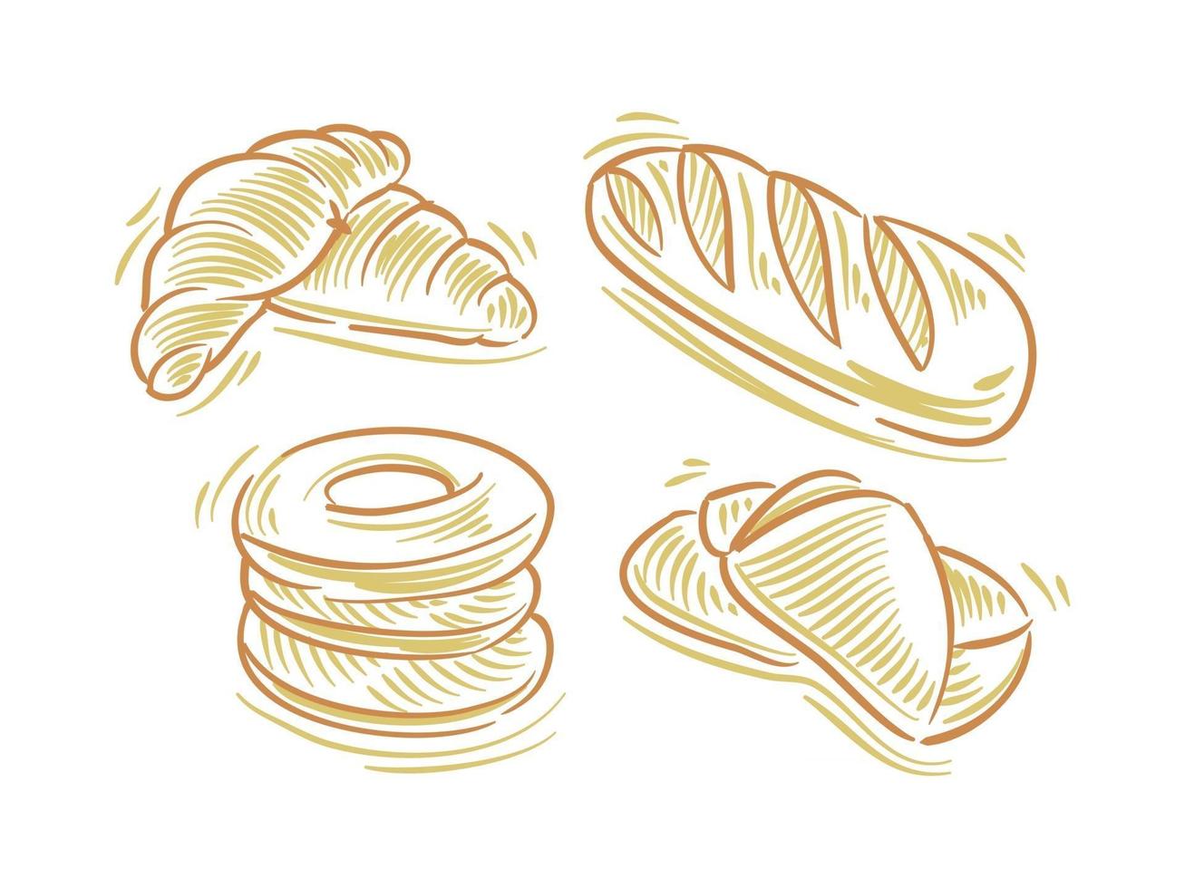 Stellen Sie flache Illustration von Brot für Branding- und Logoelement ein vektor