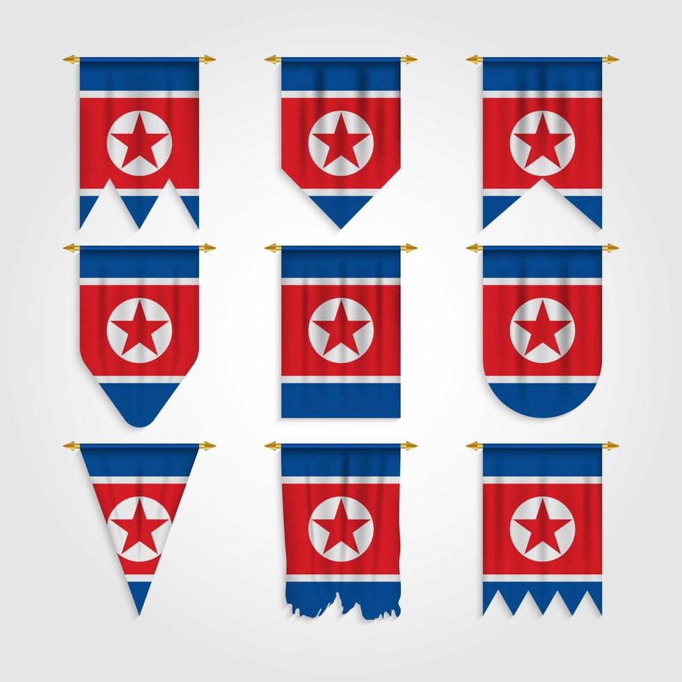 Nordkorea flagga i olika former, Nordkoreas flagga i olika former vektor
