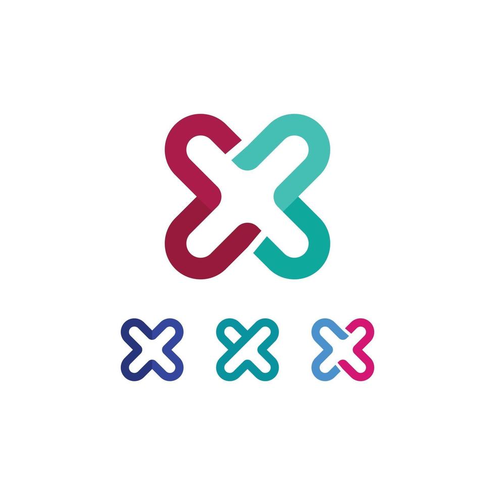 x logotyp och bokstaven x vektor, ställa in logotyp ikon mall, illustration design vektor grafisk alfabetet symbol initial, varumärke