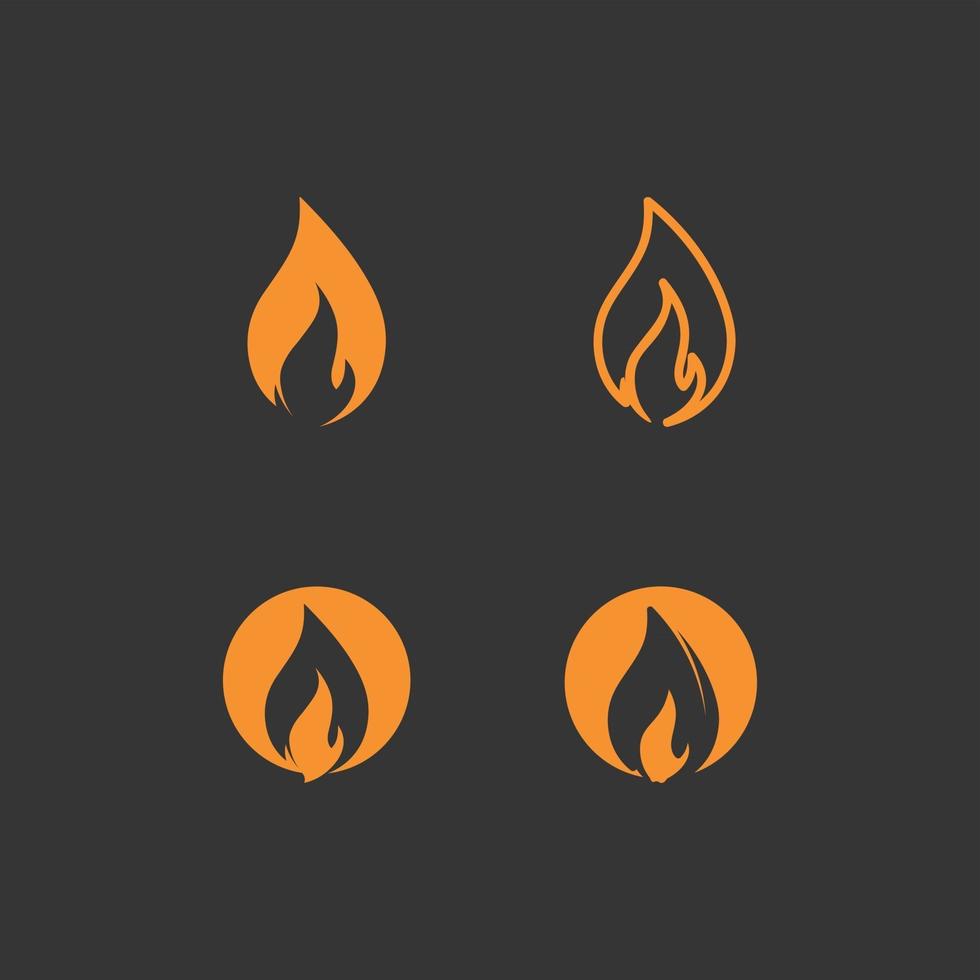 Feuerlogo und Symbol, heiß flammendes Set Element Vektor Flamme Illustration Design Energie, warm, Warnung, Kochzeichen, Logo, Symbol, Licht, Kraftwärme