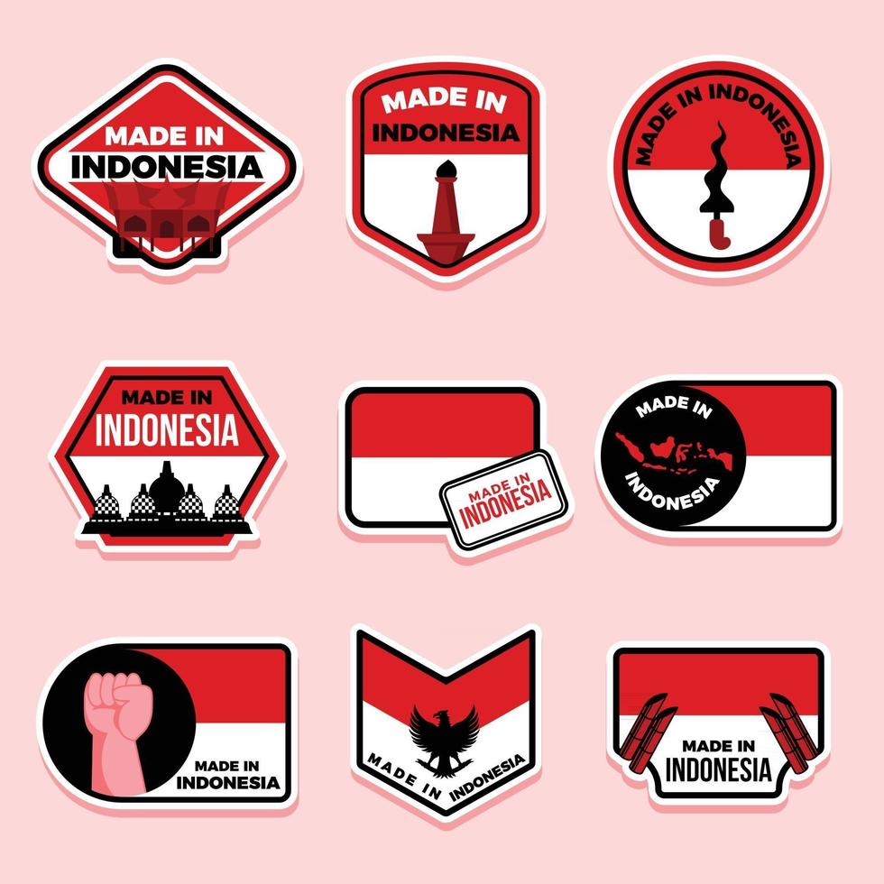 hergestellt in indonesien sticker vektor