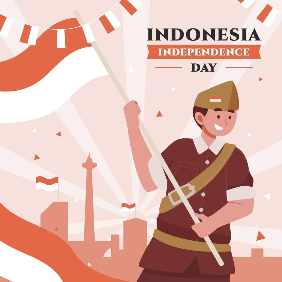 glad Indonesien självständighetsdag vektor