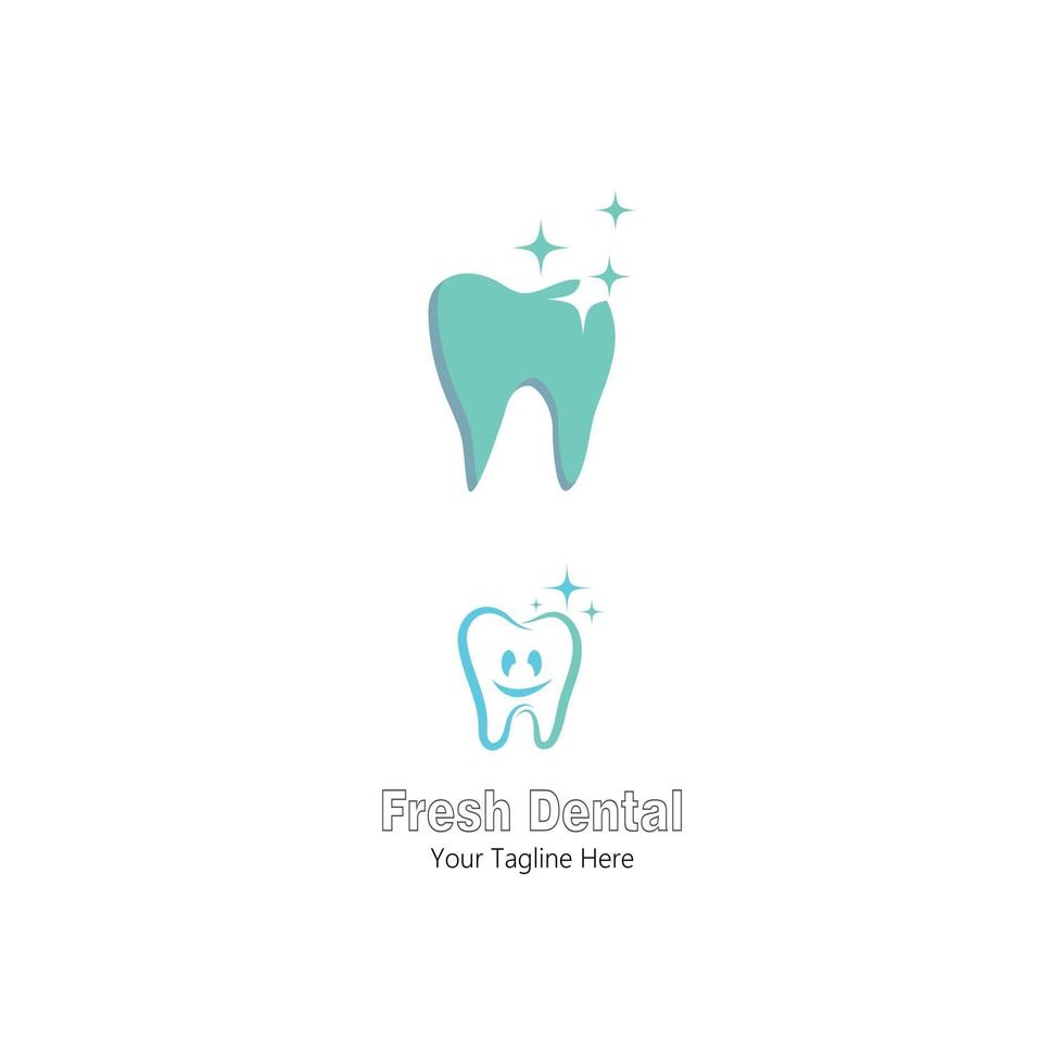 tand tänder tandläkare tandvård med stjärnor logo design vektor