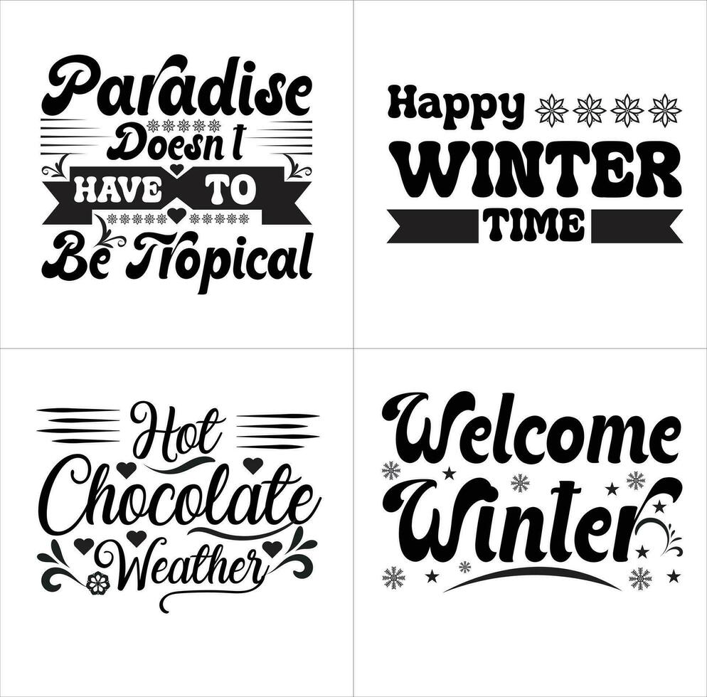 Winter-Typografie-T-Shirt-Design vektor