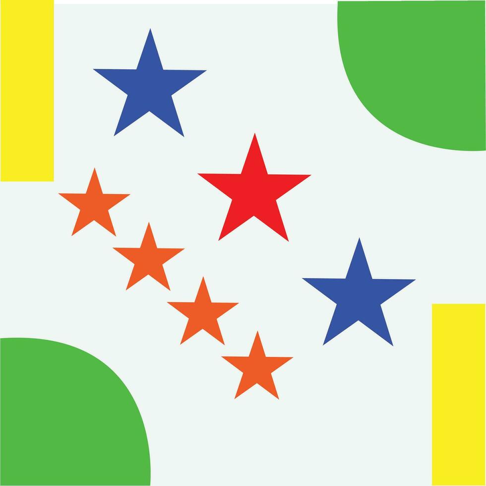 en färgrik stjärna och en gul och grön fyrkant vektor