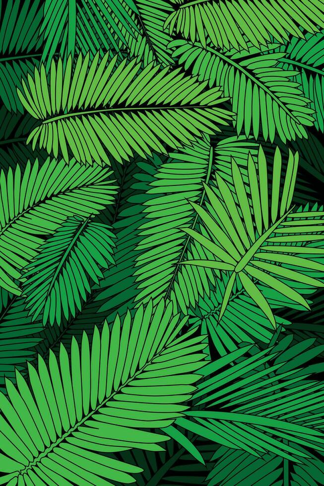 Hintergrund von vektorisiert Pflanzen im Vertikale Format, Grün Töne vektor