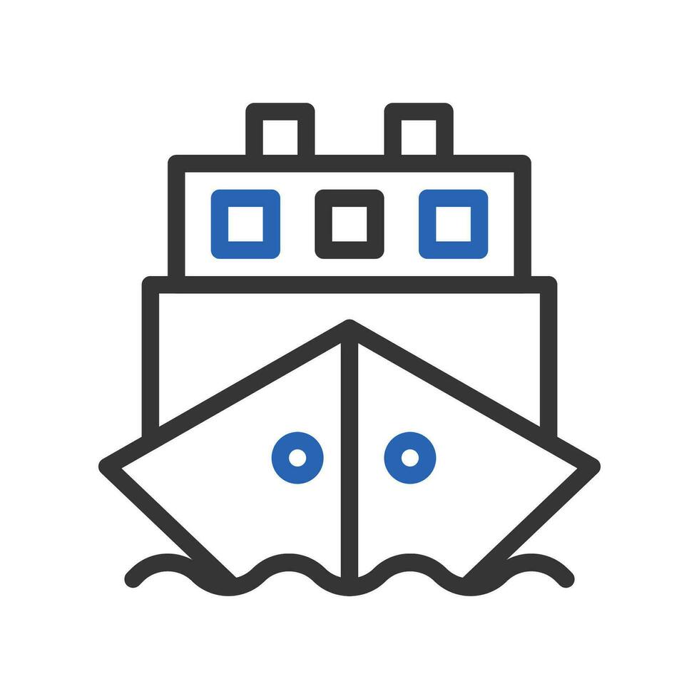 båt ikon duofärg blå grå sommar strand symbol illustration. vektor