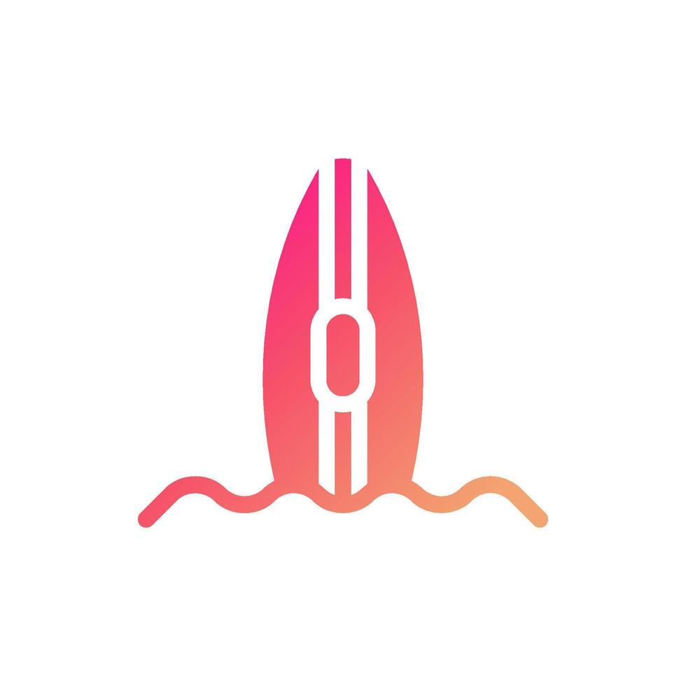 Surfen Symbol solide Gradient Rosa Gelb Sommer- Strand Symbol Illustration. vektor