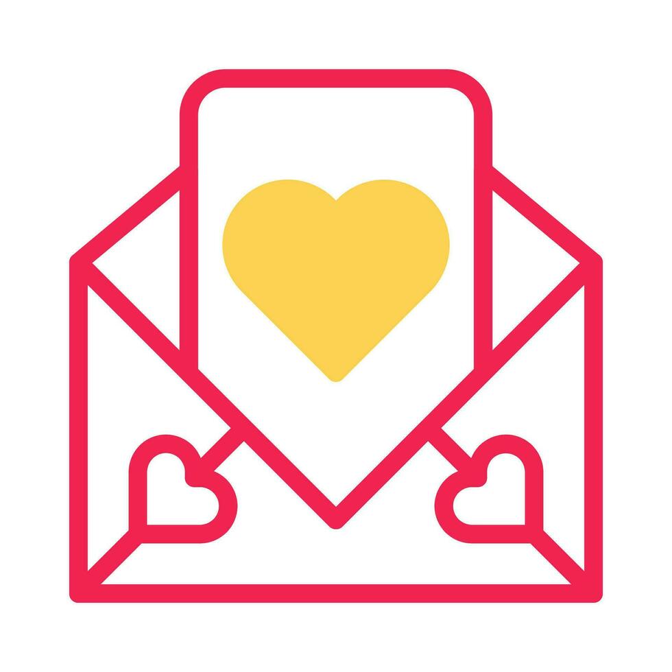 kärlek kort ikon duotone gul röd stil valentine illustration symbol perfekt. vektor