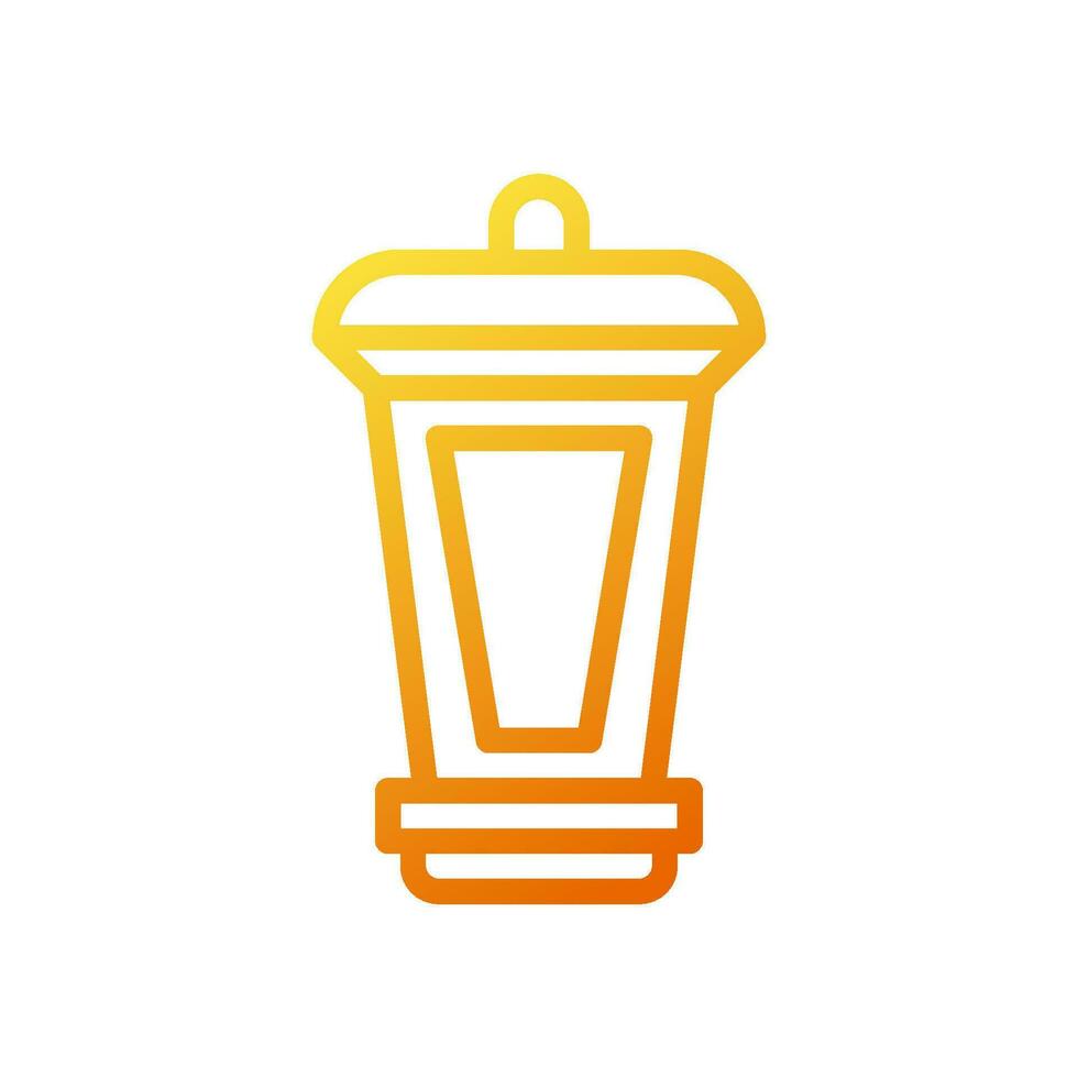 lykta ikon lutning gul orange Färg ramadan symbol illustration perfekt. vektor