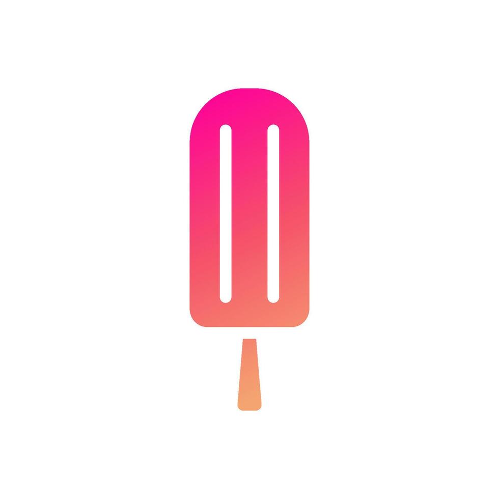 Eis Sahne Symbol solide Gradient Rosa Gelb Sommer- Strand Symbol Illustration. vektor