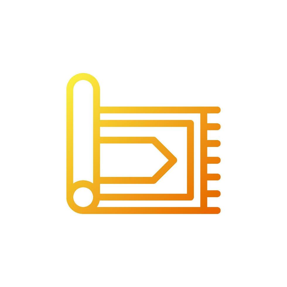 matta ikon lutning gul orange Färg ramadan symbol illustration perfekt. vektor
