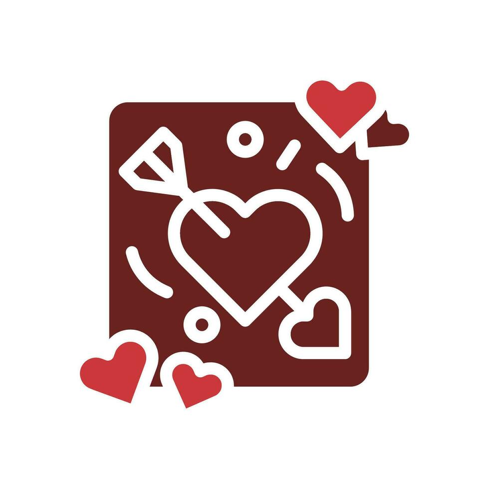 pil kärlek ikon fast brun röd stil valentine illustration symbol perfekt. vektor