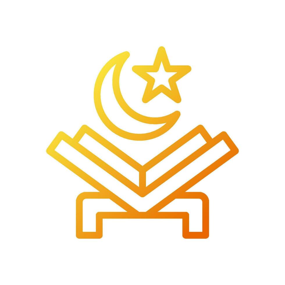 quran ikon lutning gul orange Färg ramadan symbol illustration perfekt. vektor