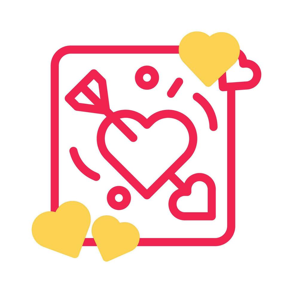 pil kärlek ikon duotone gul röd stil valentine illustration symbol perfekt. vektor