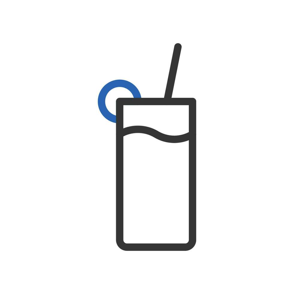dryck ikon duofärg blå grå sommar strand symbol illustration. vektor