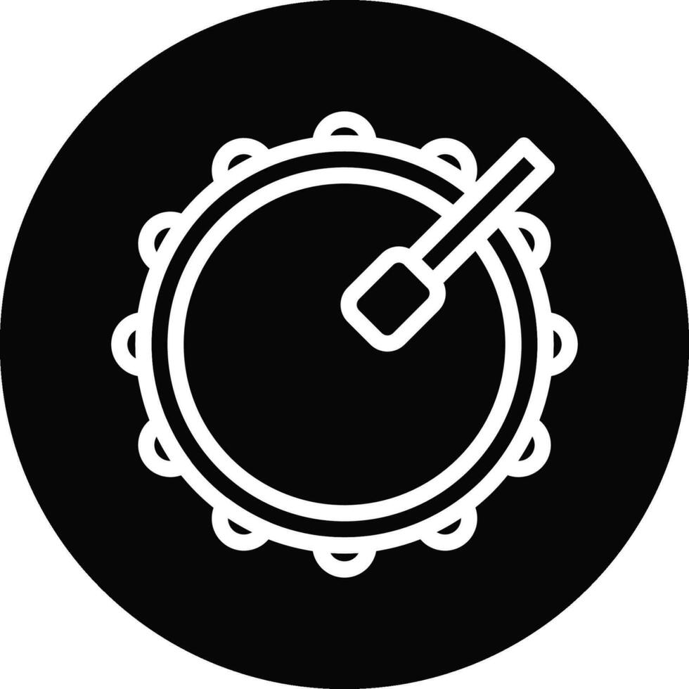 trumma ikon linje avrundad svart vit Färg ramadan symbol illustration perfekt. vektor