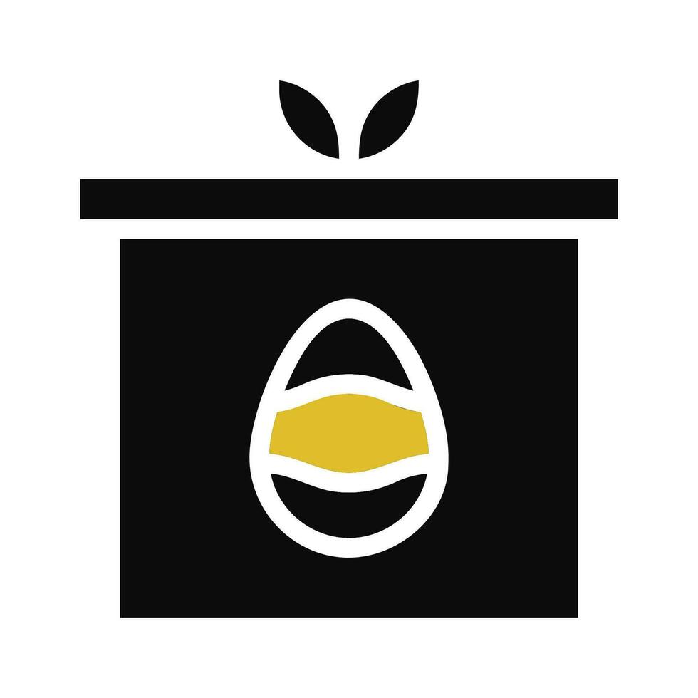 gåva ägg ikon fast grå orange Färg påsk symbol illustration. vektor