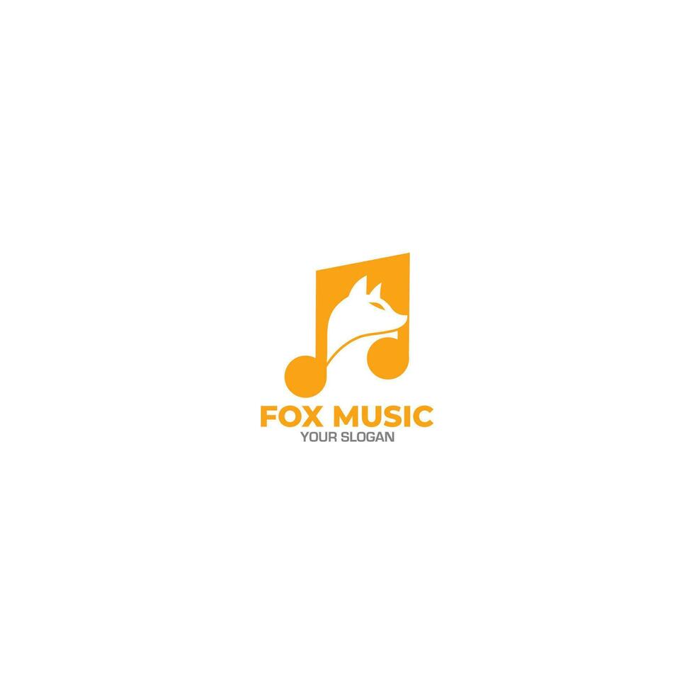 Fuchs Musik- Logo Design Vektor