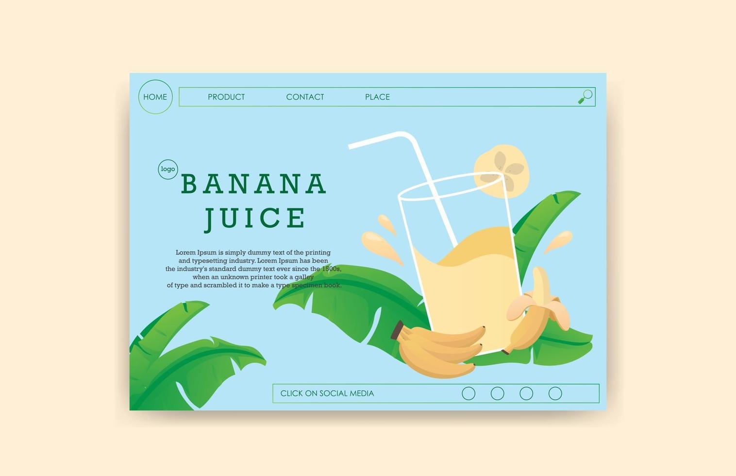 Landingpage Bananensaft vektor