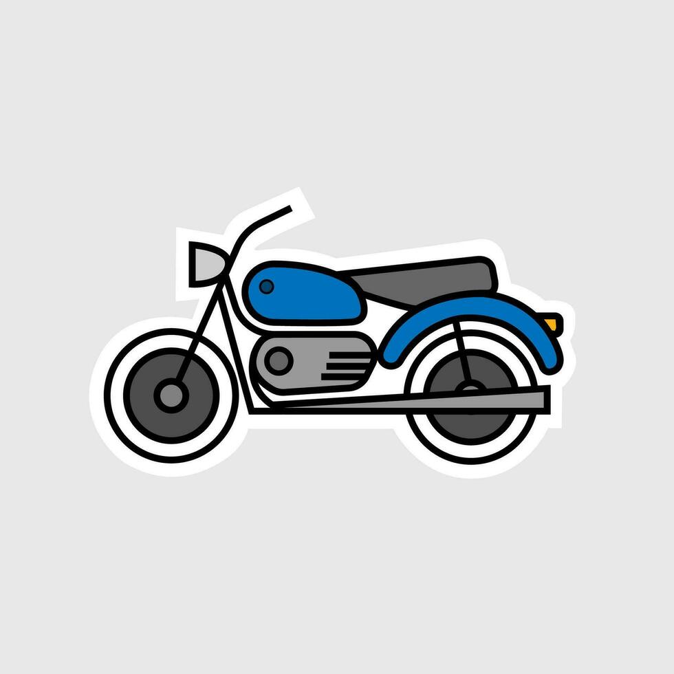 Blau Motorrad im Vektor Stil mit Gliederung