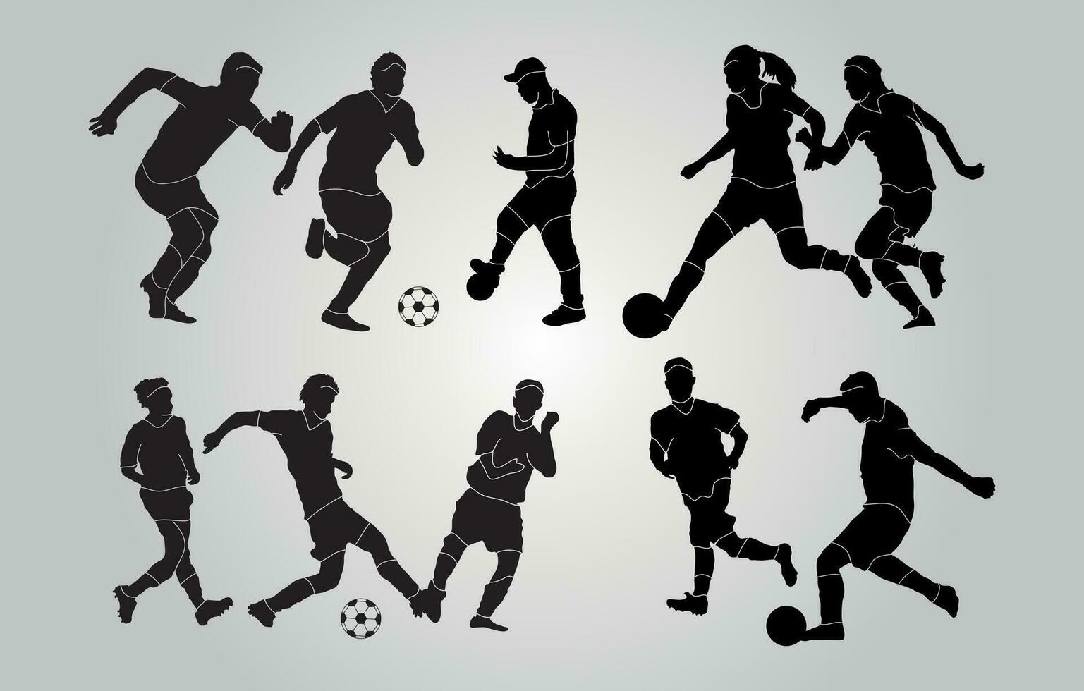 fotboll spelare platt design silhuett vektor illustration