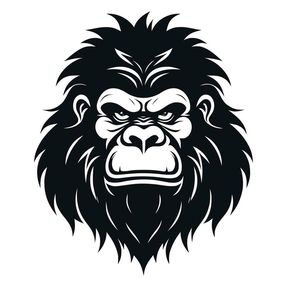Affe Vektor Logo einfach realistisch Natur Primas Afrika Gorilla Krallenaffen Schimpanse Kunst Zeichnung Illustration wild Tier