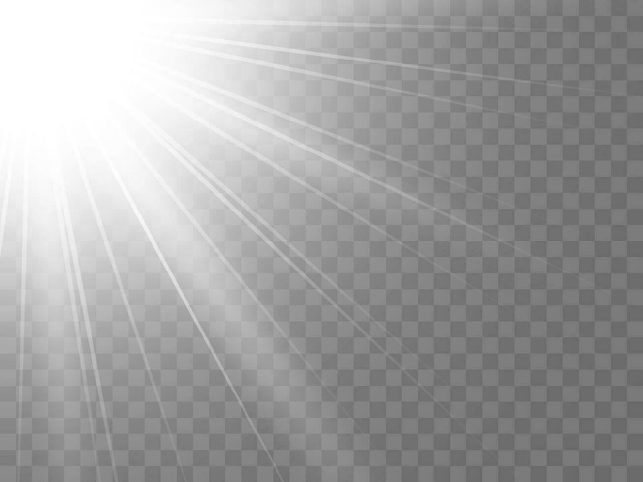solljus på en bakgrund. isolerat vit strålar av ljus. vektor illustration