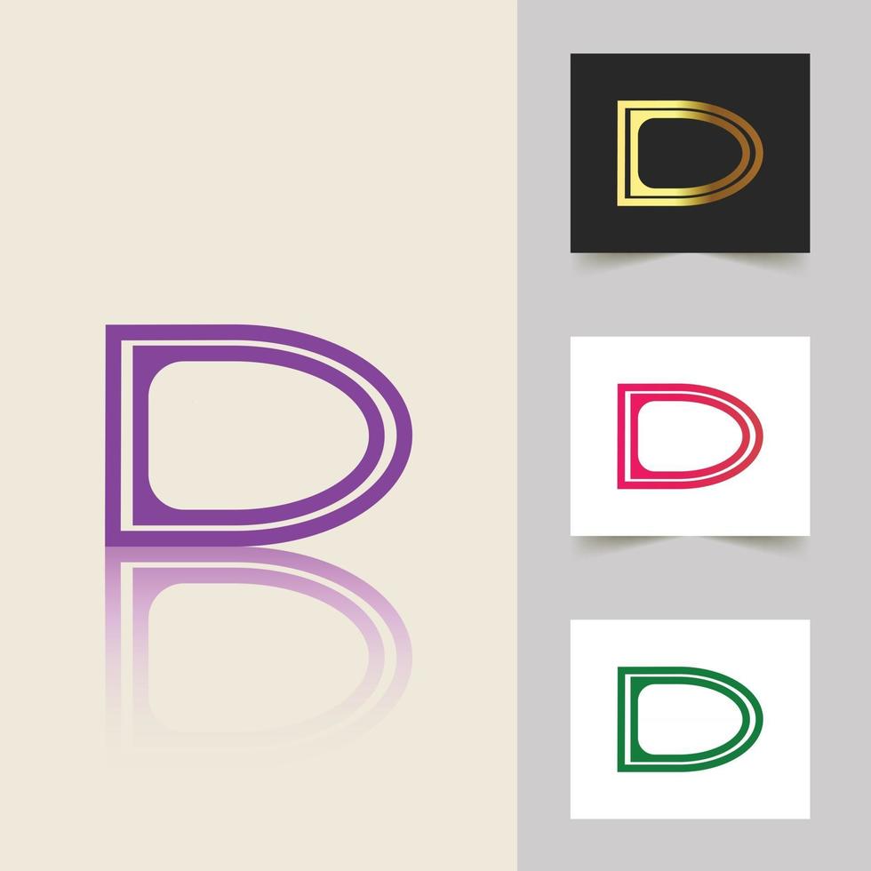 d brief logo professionelles abstraktes design vektor