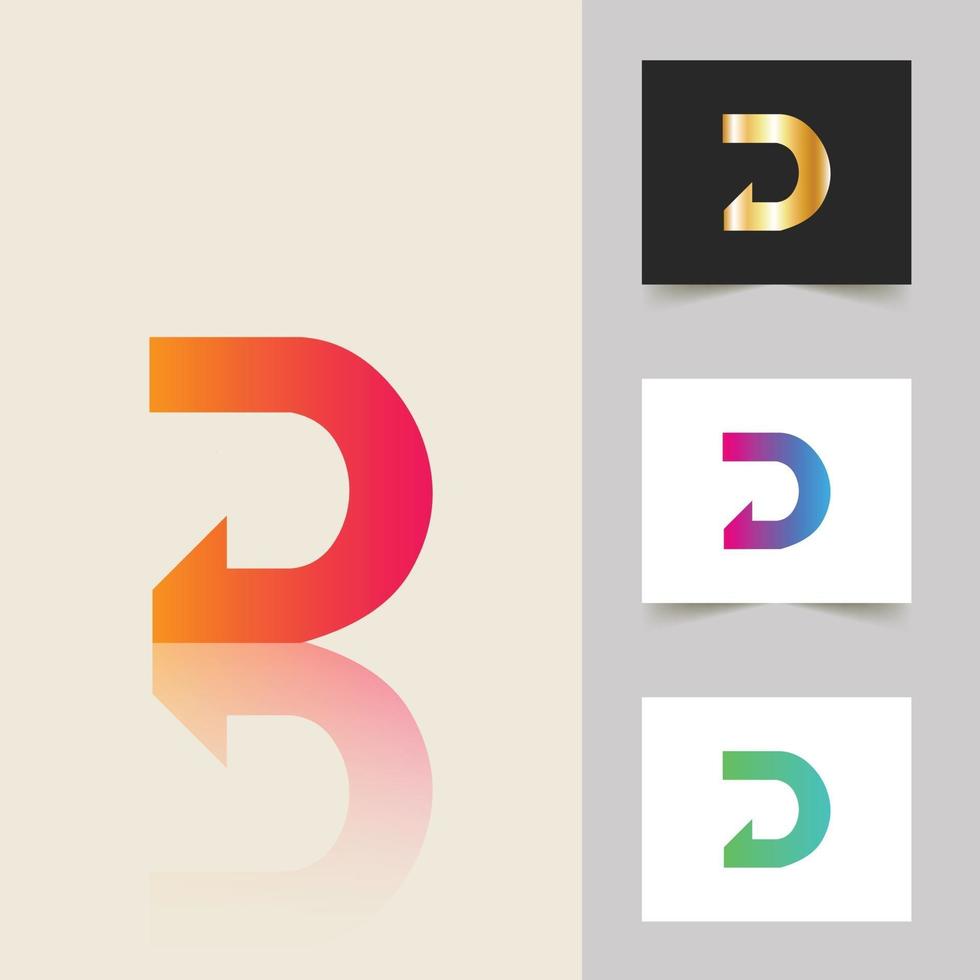 d brev logotyp professionell abstrakt lutning design vektor
